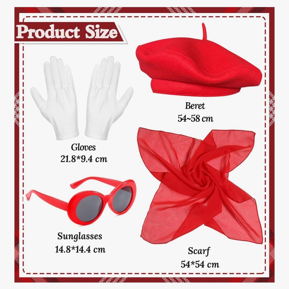 Stylish Red Accessories Set